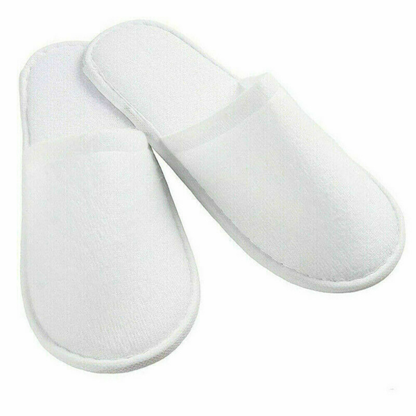 50 Pairs Spa Hotel Guest Slippers Toe Towelling Disposable Terry Style Lot