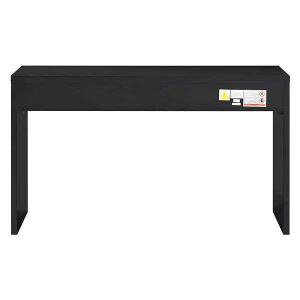 Modern Minimalist Console Table with Open Tabletop and Four Drawers with Metal Handles for Entry Way, Living Room and Dining Room (Black)