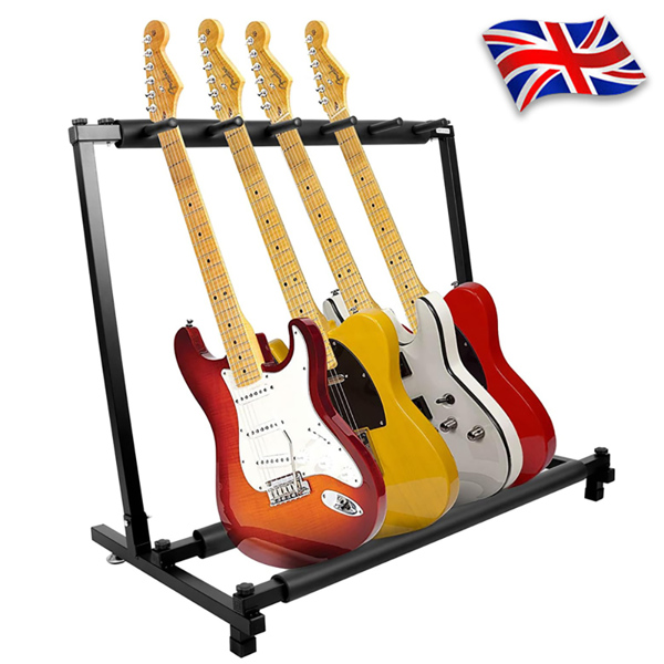 5-Way Multi Guitar Rack Stand Padded for Multiple Electric Acoustic Bass Holders