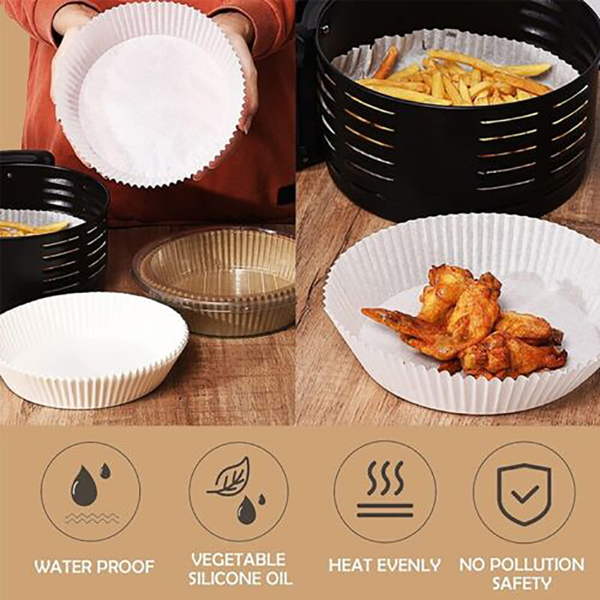 20Pcs White Air Fryer Disposable Papers Liner Non-Stick Parchment Baking Paper