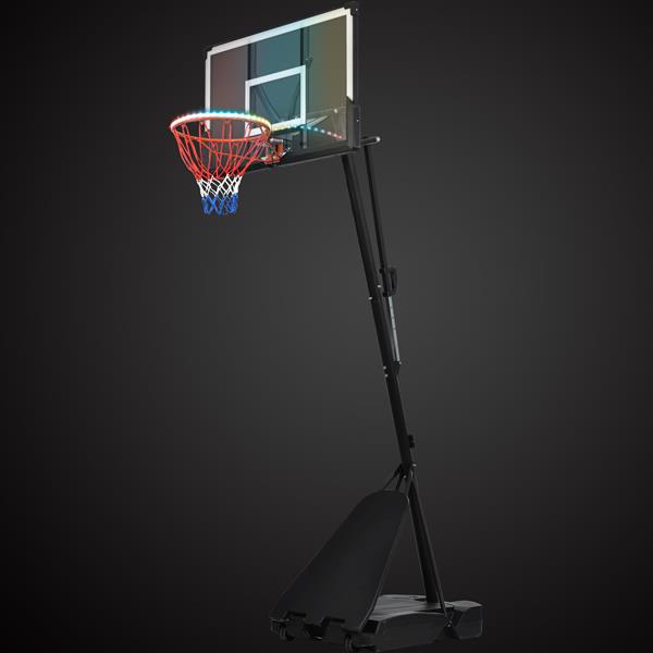 Portable Basketball Hoop Basketball System 8-10ft Height Adjustable for Youth Adults LED Basketball Hoop Lights, Colorful lights, Waterproof,Super Bright to Play at Night Outdoors,Good Gift for Kids