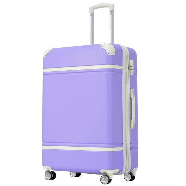 24 IN Luggage 1 Piece with TSA lock , Expandable Lightweight Suitcase Spinner Wheels, Vintage Luggage,Purple