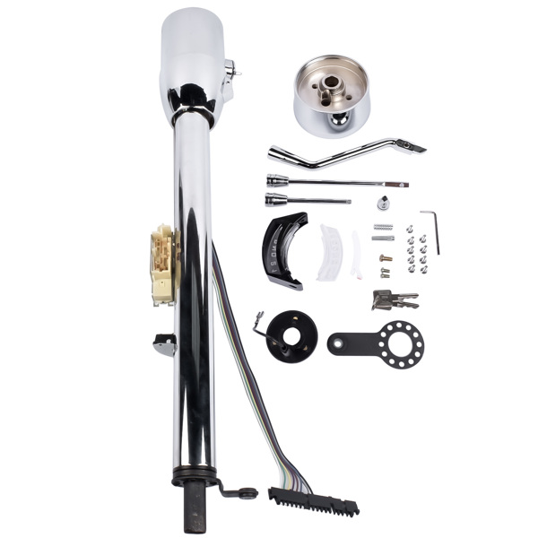 Chrome 30" Steering Column Hot Street Rod Tilt Automatic with Key and Adapter