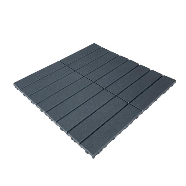 Plastic Interlocking Deck Tiles,44 Pack Patio Deck Tiles,11.8"x11.8" Square Waterproof Outdoor Floor All Weather Use, Patio Floor Decking Tiles for Porch Poolside Balcony Backyard (Dark Grey 44 pack)