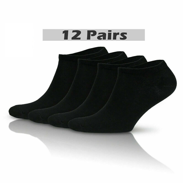 12 Pair Men Women Trainer Liner Ankle Socks Invisible Cotton Low Cut Sport Socks