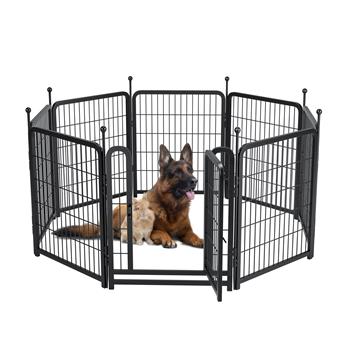 Dog Playpen 8 Panels 32\\" Height Heavy Duty Dog Fence Puppy Pen for Large Medium Small Dogs Indoor Outdoor Foldable Pet Exercise Pen