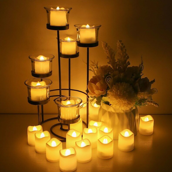 24PCS Led Tea Lights Candles LED FLAMELESS Battery Operated Wedding XMAS UK