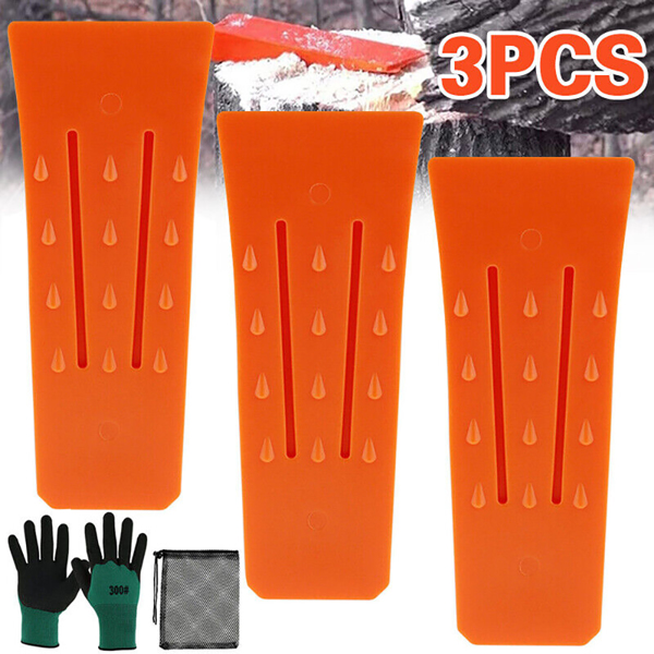 3Pcs Plastic Tree Felling Wedges Logging Cutting Cleaving Chainsaw Wedge Tool