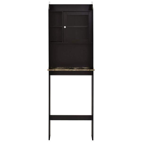 Modern Over The Toilet Space Saver Organization Wood Storage Cabinet for Home, Bathroom - Espresso