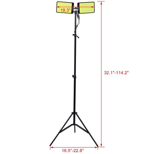 LED Work Light with Stand, 11200 Lumen Dual-Head Tripod Lights Construction, Outdoor Construction Light Stand Portable stand work light with Remote, Waterproof Versatility Light for Jobsite Backyard