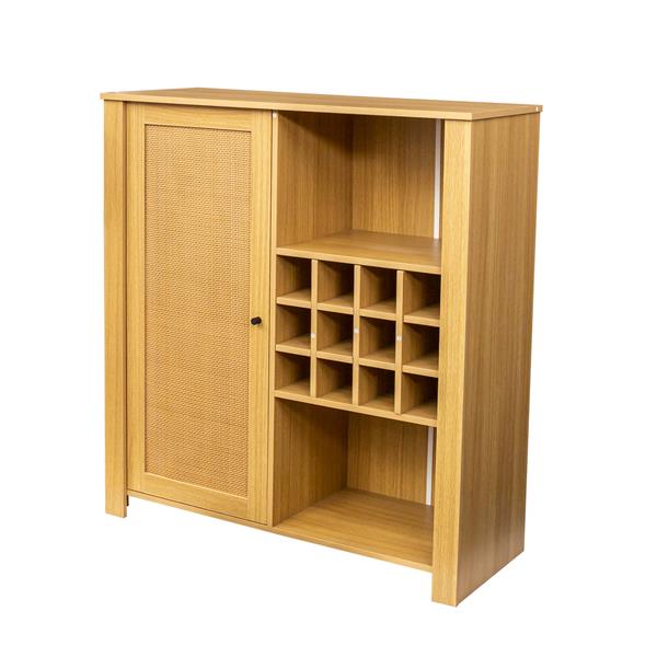 Storage Cabinet, Rattan Cabinet with 2 Adjustable Shelves,Sideboard Buffet Cabinet, wine cabinet,Coffee Bar Cabinet for Living Room