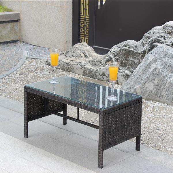 Outdoor patio Furniture 1 Coffee Table with clear tempered glass