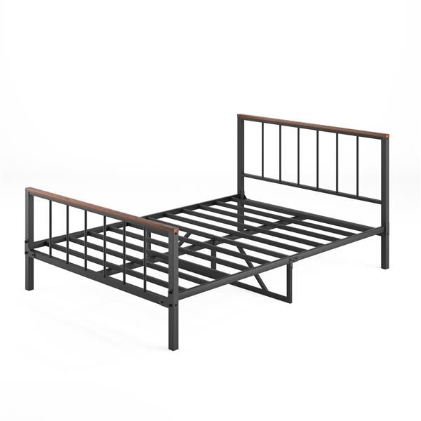 Metal Platform Bed frame with Headboard and Footboard,Sturdy Metal Frame, No Box Spring Needed(Full)