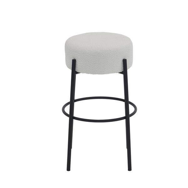 30" Tall, Round High Bar Stools, Set of 2 - Contemporary upholstered dining stools for kitchens, coffee shops and bar stores - Includes sturdy hardware support legs