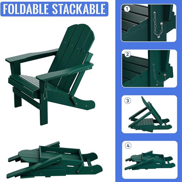 Folding Adirondack Chair, Relaxing Stackable Arm Rest Ernomic HDPE All-Weather Adirondack Chair