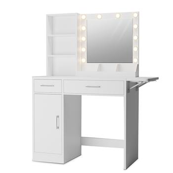 Makeup Vanity Desk with LED Lighted Mirror