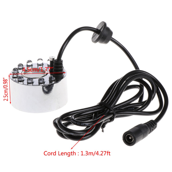 12 LED Ultrasonic Mist Maker Light Fogger Water Fountain Pond