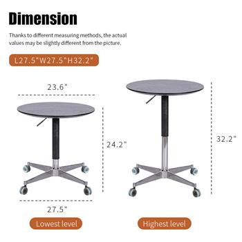 Movable Adjustable Coffee Table 360 Swivel Counter Bar Height Aluminum Star Base Movable for End Table Dining Room Home Kitchen Table