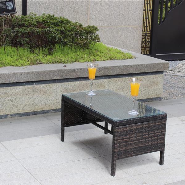 Outdoor patio Furniture 1 Coffee Table with clear tempered glass