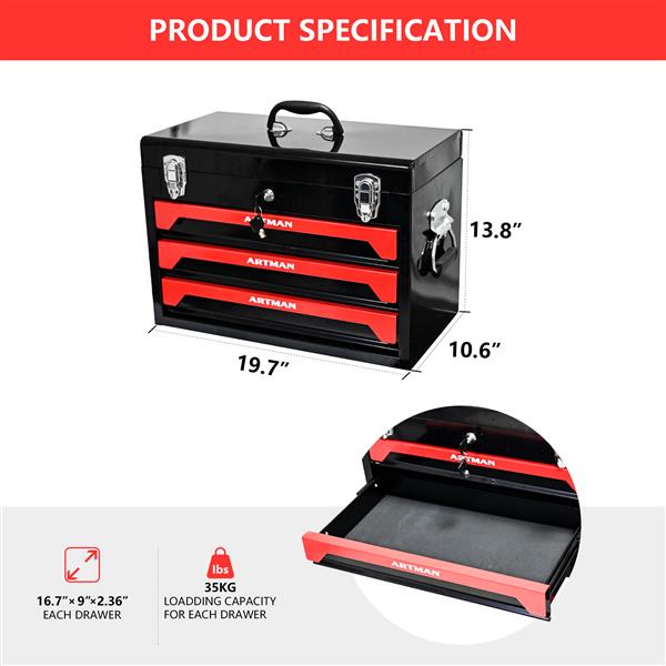 3 Drawers Tool Box