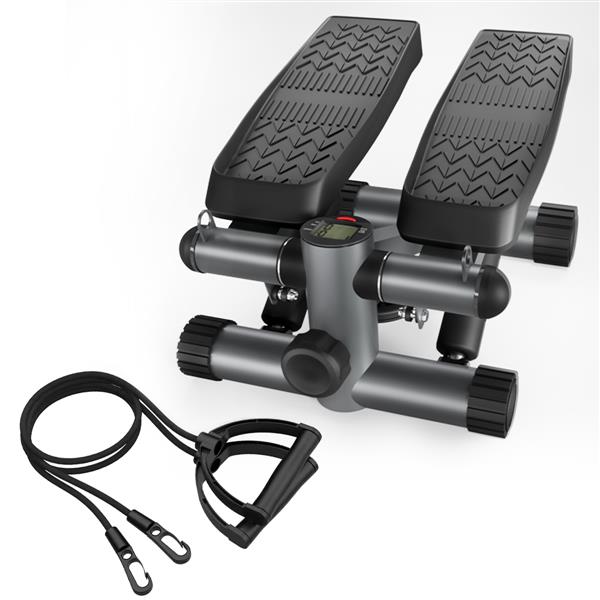 Steppers for Exercise, Stair Stepper with Resistance Bands, Mini Stepper with 330LBS Loading Capacity, Hydraulic Fitness Stepper with LCD Monitor, No Assembly Required