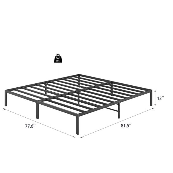 Metal Platform Bed frame ,Sturdy Metal Frame, No Box Spring Needed(King)