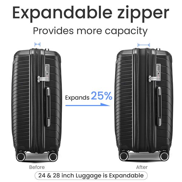 Luggage Sets 4 Piece(14/20/24/28) PP Lightweight & Durable Expandable suitcase