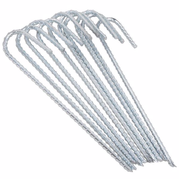 20 Tent Pegs Heavy Duty Steel Marquee Ground Stakes 300mm*8mm Camping Awning