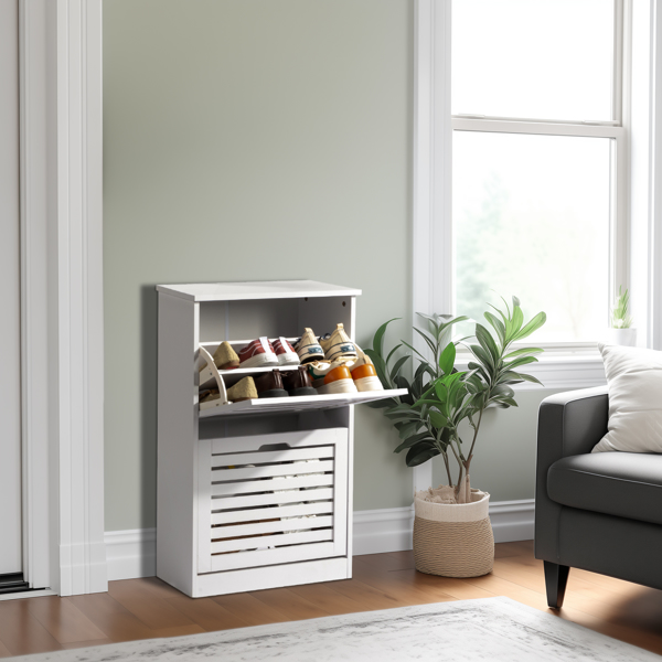 2-door louvered shoe cabinet