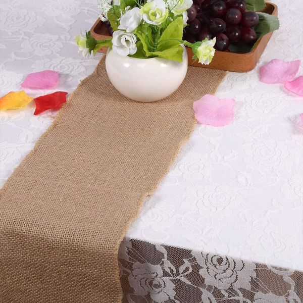 10Mx30CM Hessian Table Runners Hessian Roll Fabric Burlap Jute Rustic Wedding UK