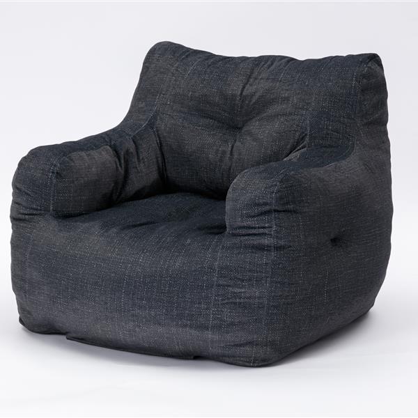 010-Soft Velvet Fabric Bean Bag Chair Filled With Memory Sponge,Dark Gray