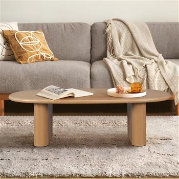 51\\'\\' Tapered Tabletop Coffee Table (NATURAL WOOD)