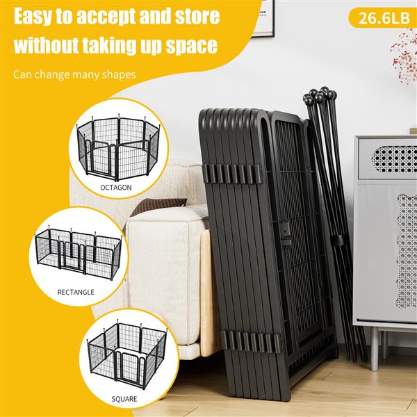 Dog Playpen 8 Panels 32" Height Heavy Duty Dog Fence Puppy Pen for Large Medium Small Dogs Indoor Outdoor Foldable Pet Exercise Pen