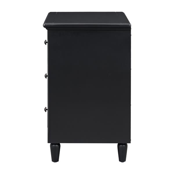 3-Drawer Nightstand Storage Wood Cabinet