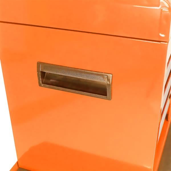 Detachable 5 Drawer Tool Chest with Bottom Cabinet and One Adjustable Shelf--Orange