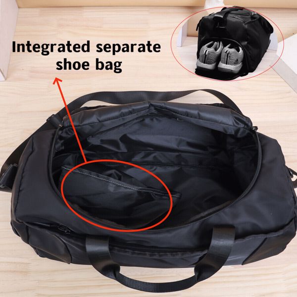 52x27x25cm Large black sport gym tote new duffle bag travel work gear bag