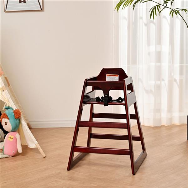 Wooden Double Solid Wood Feeding, Eat & Grow Portable High, Easy to Clean Baby Booster Chair in Mahogany Finish