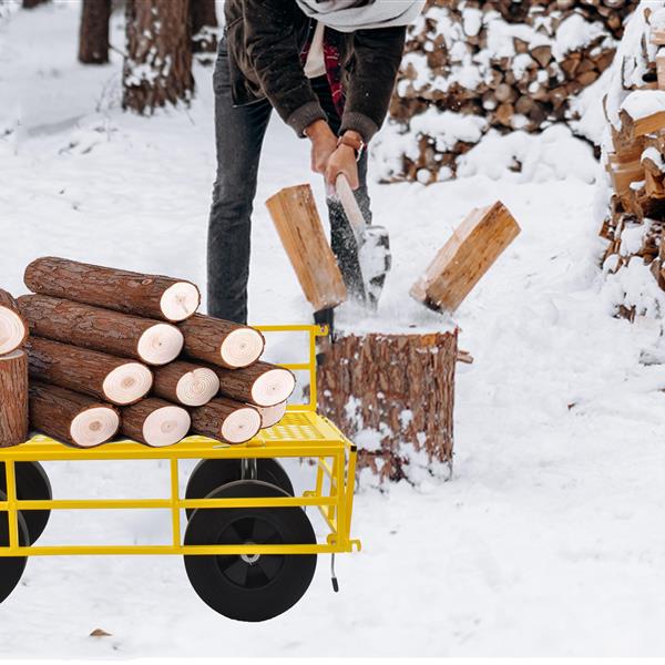 Tools cart Wagon Cart Garden cart trucks make it easier to transport firewood  Yellow