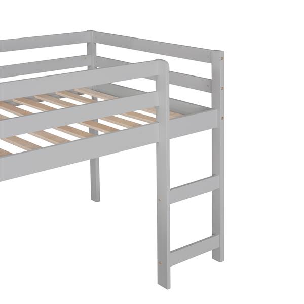 Loft Bed with Slide, Multifunctional Design, Twin (Gray)