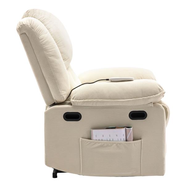 Massage Recliner,Power Lift Chair for Elderly with Adjustable Massage and Heating Function,Recliner Chair with Infinite Position and Side Pocket for Living Room ,Beige