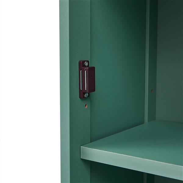 Tall Bathroom Cabinet, Freestanding Storage Cabinet with Drawer, MDF Board, Adjustable Shelf, Green