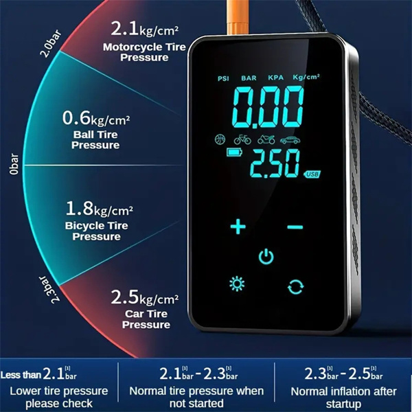 Car Mounted Inflation Pump, Wireless Digital Display, Intelligent Inflation Pump, Touch Screen, Inflation Pump, Tire Inflation Pump, Handheld