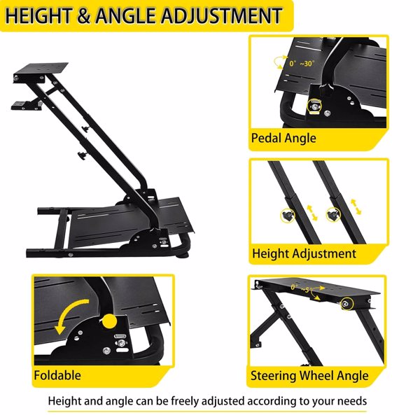 G29 G920 Racing Wheel Stand, Height Adjustable & Foldable Steering Wheel Stand for Logitech G923 G25 G27,Supporting Thrustmaster T80 T150 TX F430 Gaming Wheel Stand(Wheel Pedals NOT Included)