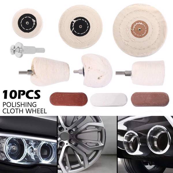 10Pcs Polishing Buffing Pads Mop Wheel Buffer Pad Drill Kit for Car Polisher Kit