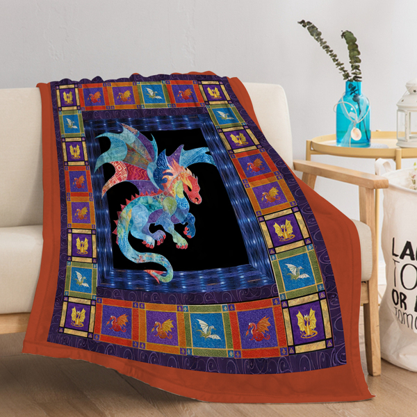 3D Dragons Soft Printed Flannel Throw Blanket Lightweight Flannel Fleece Blanket for Couch Bed Sofa Travelling Camping for Adults 130X150cm