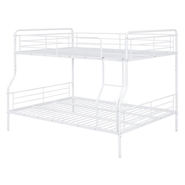 Full XL Over Queen Metal Bunk Bed, White