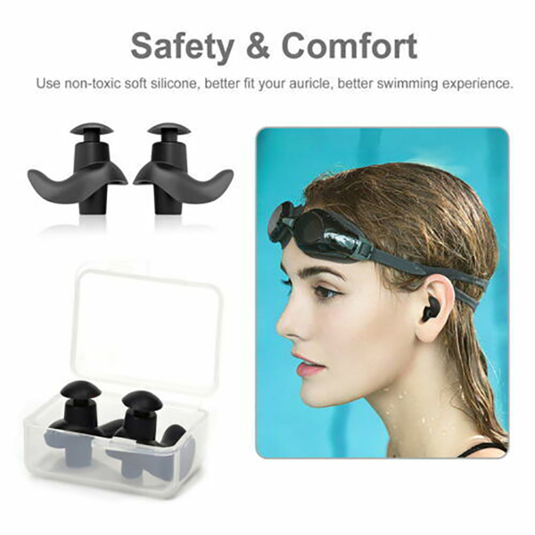 5 Pairs Soft Silicone Ear Plugs for Swimming Sleeping Anti Snore with Case UK