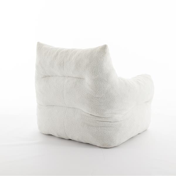 054-Large Size Teddy Fabric Bean Bag Chair Lazy Sofa Chair Sponge filling For Indoor,Ivory