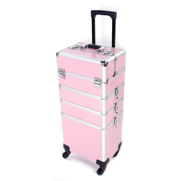 4 in 1 Aluminum Cosmetic Makeup Case Tattoo Box Pink