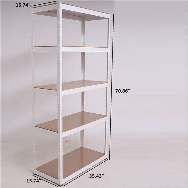 Storage Shelves -  5 Tier Adjustable Garage Storage Shelving, Heavy Duty Metal Storage Utility Rack Shelf Unit for Warehouse Pantry Closet Kitchen, 23.6" x 15.7" x 47.2", White